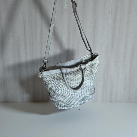 Italian Woven Leather Tote Bag – Soft Distressed Finish - Picture 3 of 8